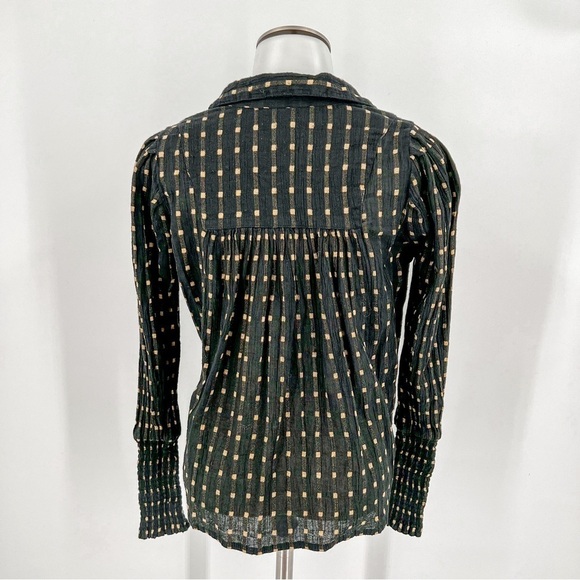 Cecilie Copenhagen black top with cream colored squares - Picture 5 of 5